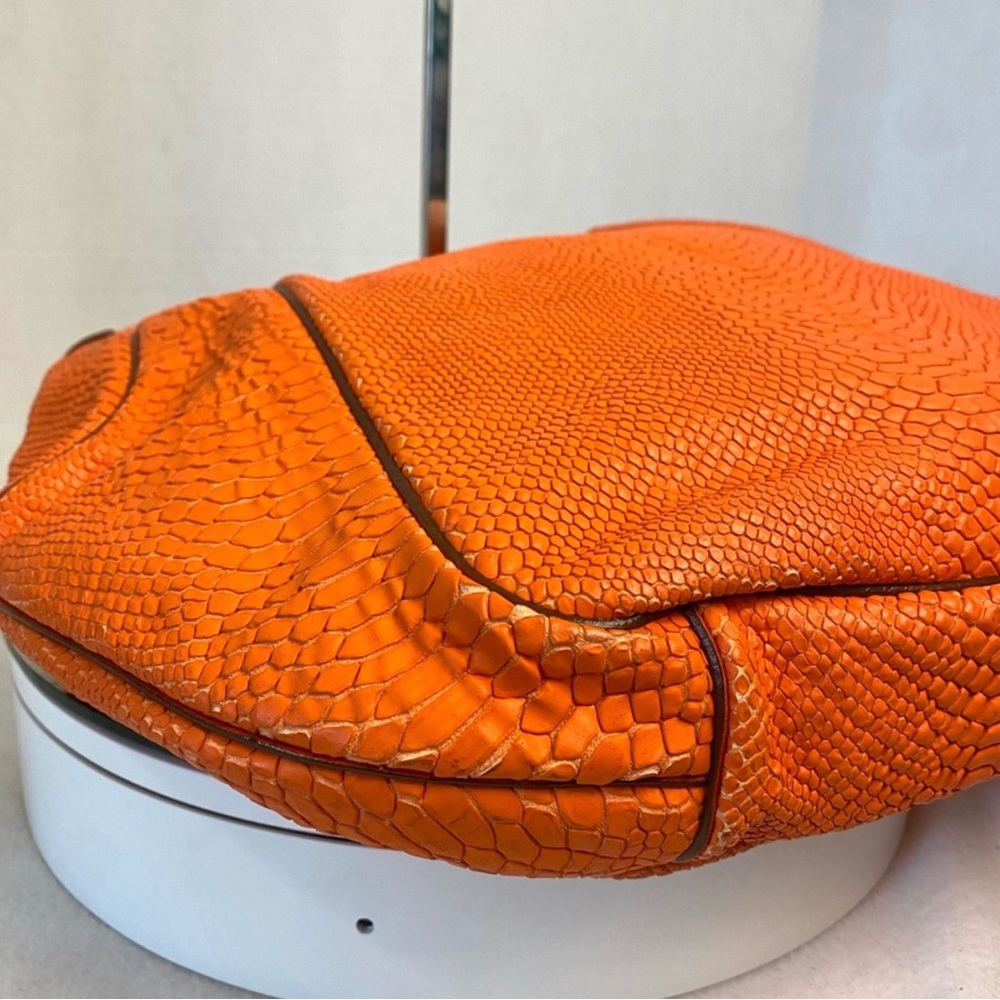 Givenchy orange snake embossed leather hobo bag - Picture 9 of 10